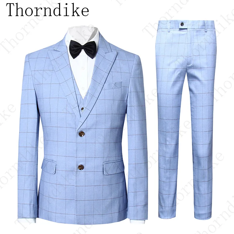 Thorndike (пиджак + жилет брюки) Новая мода для мужчин дикая фотография Роскошные