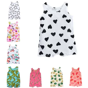 

2020 Newborn Rompers Summer Sleeveless Cotton Baby Clothes Lovely Fashion Pullover Toddler Baby Girls Jumpsuits