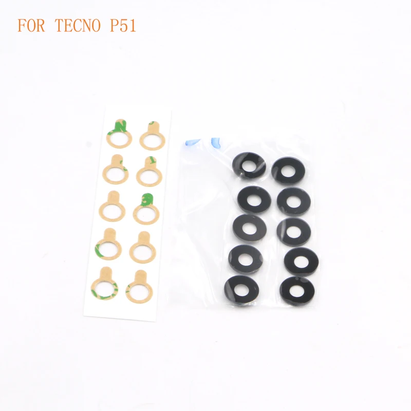 10PCS Back Rear Camera Glass Lens For TECNO KE5 KE6 A45 CA8 ID6 LB7 LC7 P51 Camera Glass Lens Glass + Sticker Replacement Repair 