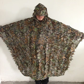 

Hunting Clothes Bionic Leaf Hooded Jungle Training Camouflage Polyester Woodland Adults Outdoor Birdwatching Adjustable 3D