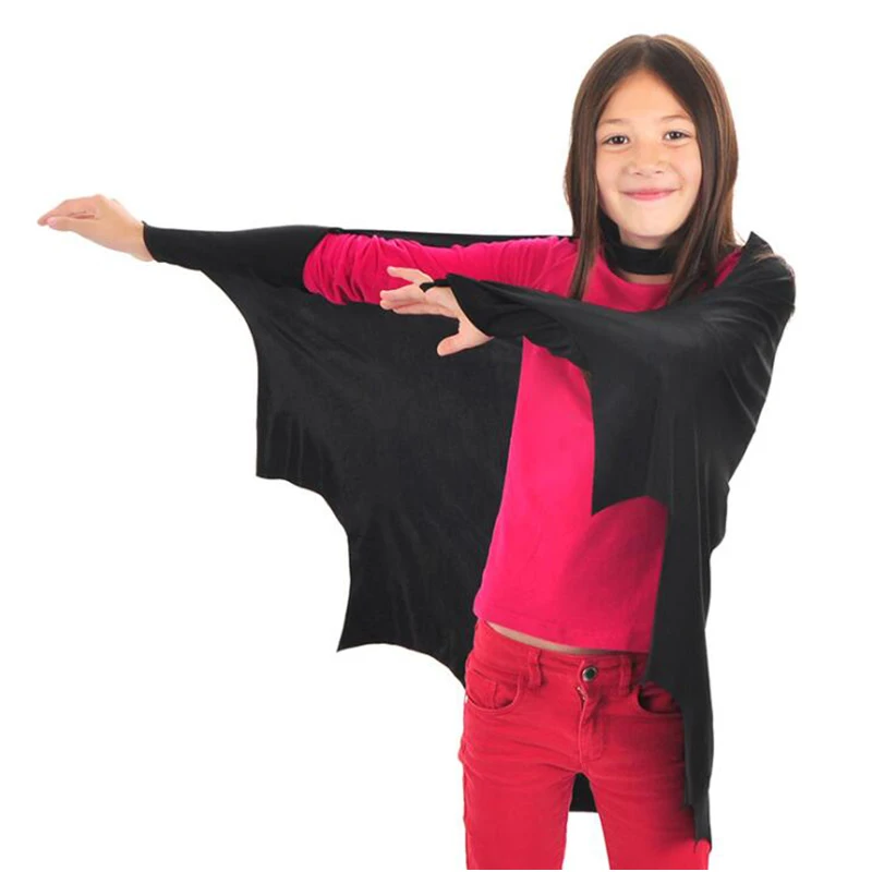 Лидер продаж; детские маскарадные костюмы на Хэллоуин с изображением черной летучей мыши; крылья для мальчиков и девочек; детская Праздничная накидка для выступлений вампира; одежда