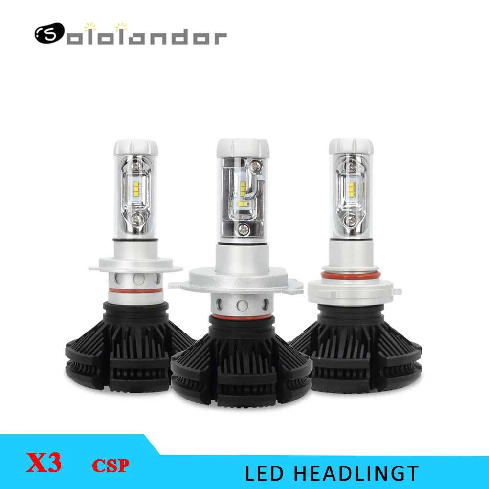 

X3 CSP Car LED Headlight Bulbs 50W 6000LM 6000K H7 LED H4 H1 H3 HB3 HB4 H11 H13 9004 9005 9006 9007 LED Headlamp Foglight 2PCS