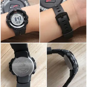 

Soft Silicone Watchband Wrist Strap for Casio PRW-6000/6100/3000/3100 Watch 24BB