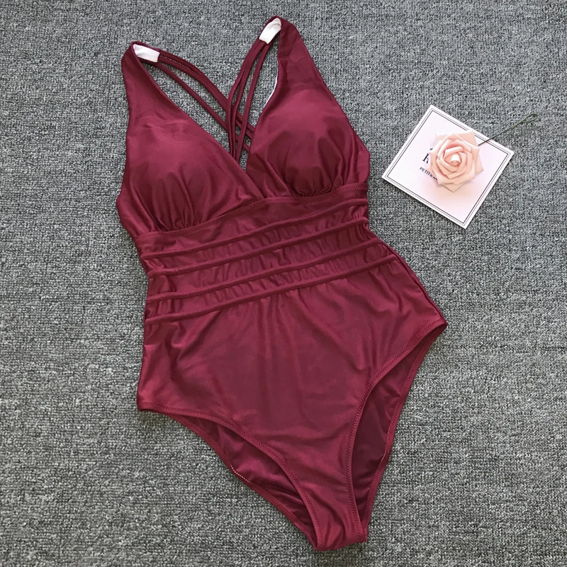 Сексуальный сдельный купальник, женский купальник,, пуш-ап, монокини, черный, купальный костюм, женская пляжная одежда, для дома, купальник, XL - Color: HG1031A-wine red