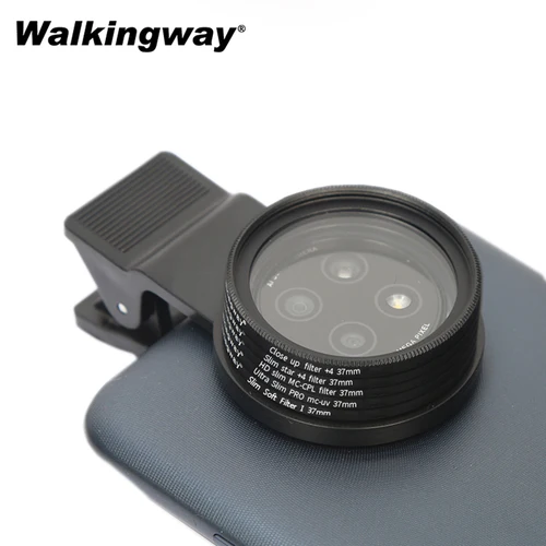 37mm 52mm 전화 렌즈 필터 스마트 폰 조정 가능한 ND2-400 CPL MCUV/스타/소프트 포커스/클립이있는 닫기 필터 2