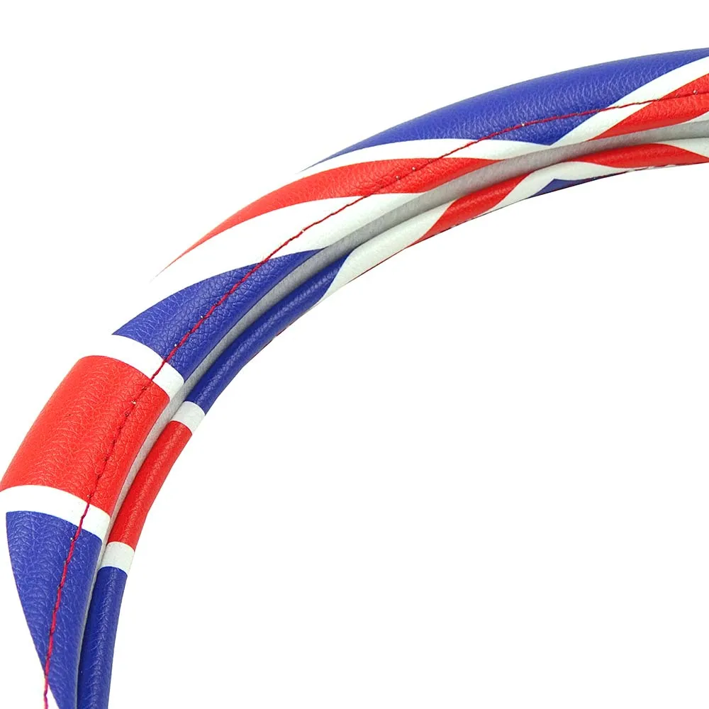 Universal Union Jack 38CM PU Leather Car Steering Wheel Cover Decoration For Mini Cooper JCW S Clubman Countryman Car Styling