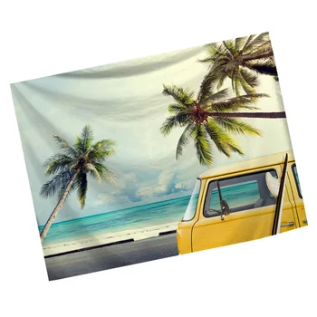 

1PC Decorative Wall Carpet Household Printed Tapestry Seaside Beach Bath Towel Novel Wall Hanging Cloth for Home Store Hotel (Gr