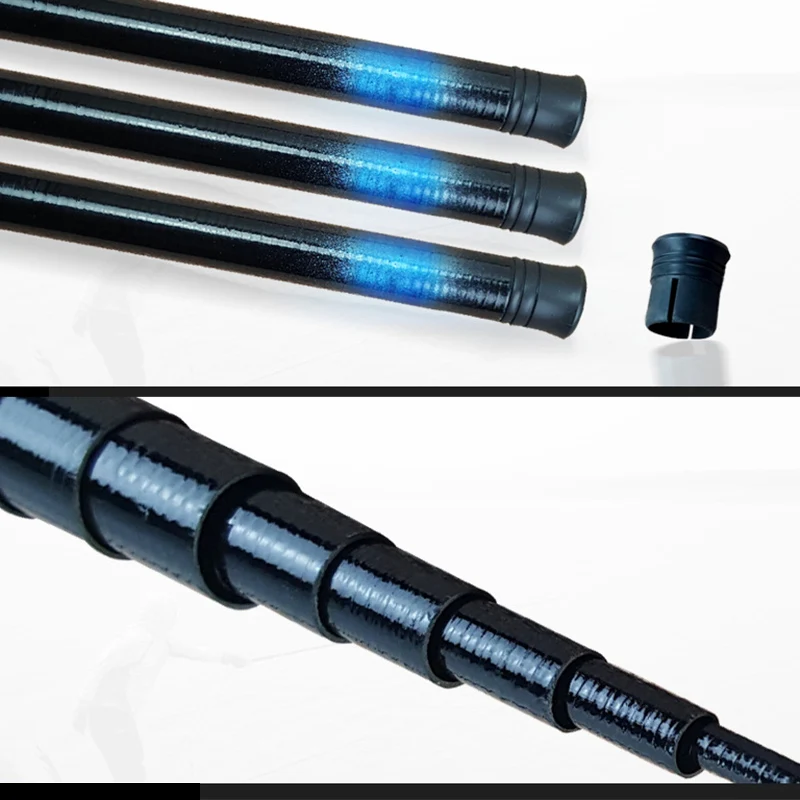 2.1M -7.2M Carp Thread FRP Fishing Rod Telescopic Ultra-light Hard Glass Steel Pole for Stream Freshwater Fishing Pole MVI-ing