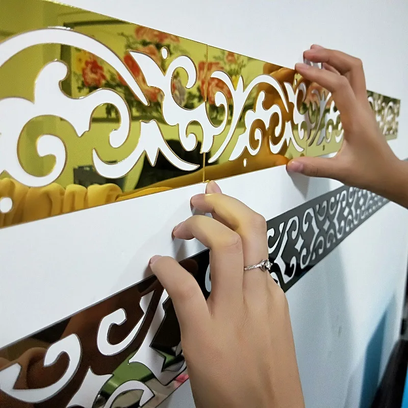 Акриловые настенные наклейки зеркальные 3d сплошные фоновые стены гостиной