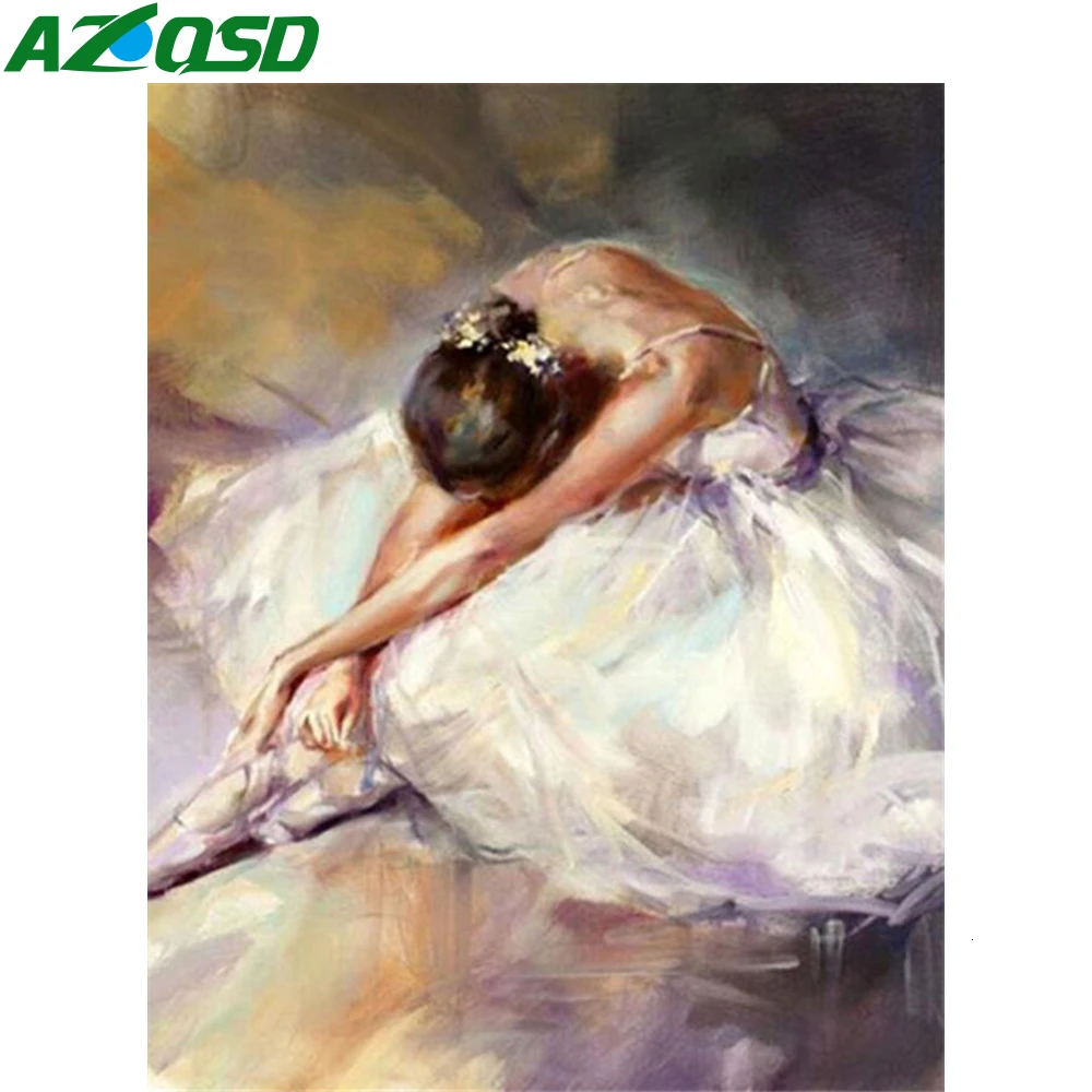 

AZQSD 5D Diamond Painting Ballet Girl Full Kits DIY Needlework Diamond Mosaic Portrait Cross Stitch Full Drill Home Decor