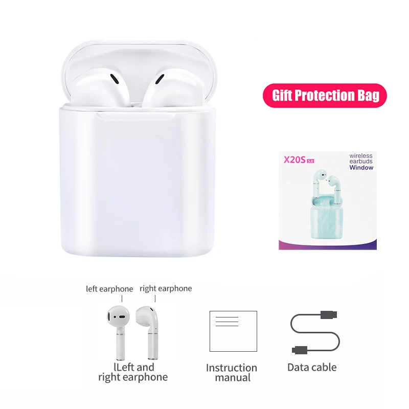White with Box Bluetooth с сенсорным управлением наушники Tws Bluetooth гарнитура Беспроводные наушники Handsfree наушники Bluetooth наушники в ухо - Цвет: White with Box