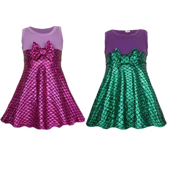 

Kids girls clothes little mermaid girl dress 3D print dresses ice snowflake space pattern toddler clothing