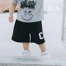 В году, новые летние спортивные удобные мягкие шорты в Корейском стиле с напечатанное слово Детские Большие Pp Брюки повседневные шорты
