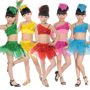 

Dance Wear Girls Sequin Latin Jazz Dance Street Dance Performance Costumes Children's Modern Dance Model Catwalk Sequin Costumes