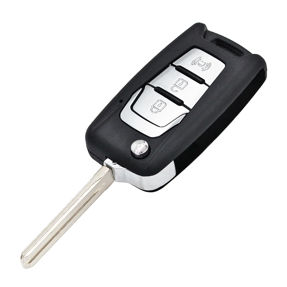 3 Button Flip Remote Key Shell For Ssangyong Korando New Actyon C200 Switchblade Folding Car Key Key Case Car Key Shell Car Remote Key Car Key Key Shell