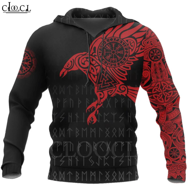 

CLOOCL Viking The Raven of Odin Tattoo 3D Print 2020 New Men Hoodies Harajuku Fashion Hooded Sweatshirt Autumn Unisex Hoodie