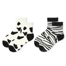 Модные женские милые носки из коровьей кожи, хлопковые носки в японском стиле, женские носки в стиле Харадзюку, стиль Ins 11