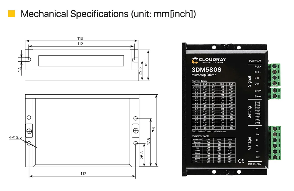 fases, 1.0N.m 2.0N.m com engrenagem para roteador CNC, fresadora de gravação