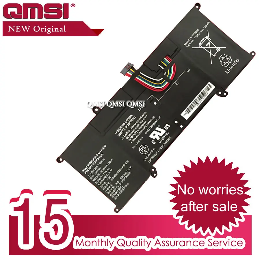 QMSI 7,6 V 35Wh 4610 мА/ч, VJ8BPS52 ноутбук батарея S13 VJS112C0911W VJS132C0711B VJS131C0211S VJS112C0111B