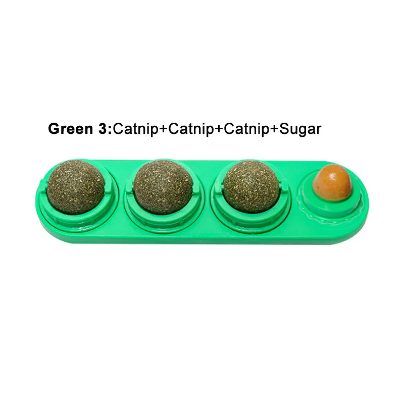 hamster toys 4pcs Catnip Ball Set Cat Treat Toys Snack Self-Adhesive Rotated Catnip Ball Cats Wall Mount Molar Teething Toy For Cats Ball homemade cat toys Toys