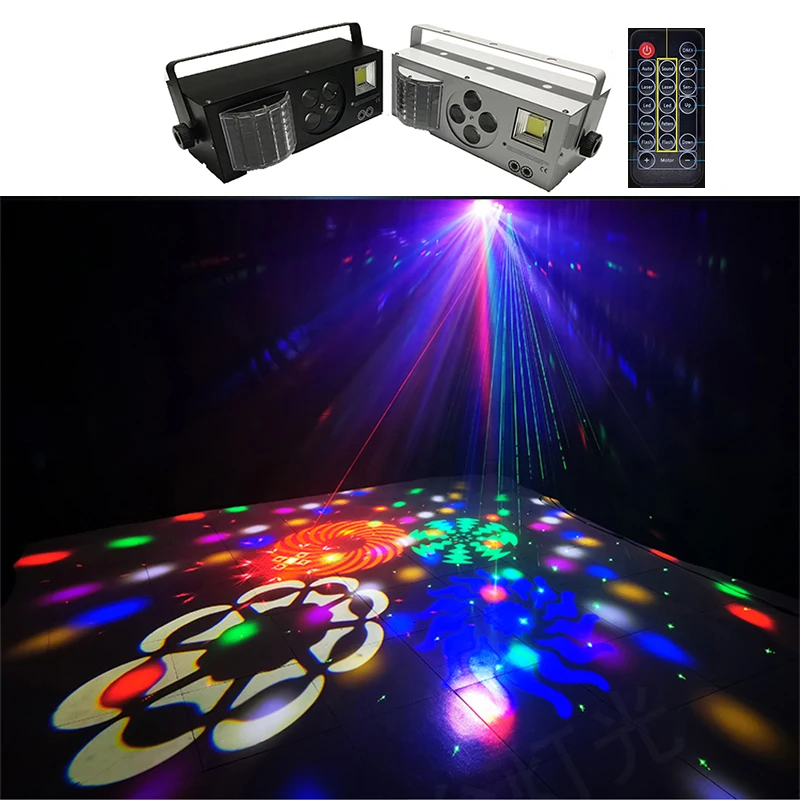 Светодиодный лазерный стробоскоп 4 в 1 DMX512 сценическое освещение со