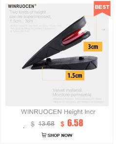 WINRUOCEN, спортивная стелька для увеличения роста, для мужчин и женщин, школьные стельки, амортизирующие стельки, EVA, силиконовая стелька под пятку, шпоры
