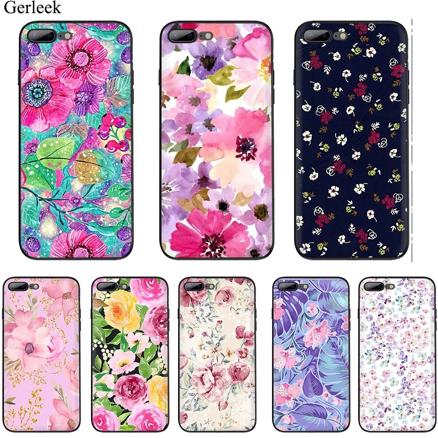 

fashion Watercolor flower painting Phone Case Cover for iPhone 11 Pro X XS XR Max iPhone 7 8 6 6s Plus 5 5S SE Cute