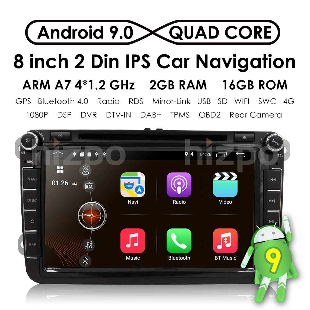 Sale Hizpo Android 9.0 Navigaton Car Multimedia player For Seat Altea Skoda Volkswagen Polo Touran Passat Golf Amarok Rabbit TPMS SUB 1 Sale Hizpo Android 9.0 Navigaton Car Multimedia player For Seat Altea Skoda Volkswagen Polo Touran Passat Golf Amarok Rabbit TPMS SUB 1