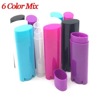 100PCS Mix 100 шт 4,5 г пустые тюбики для бальзама для губ Губная помада контейнеры Сделай Сам Косметическая туба овальная плоская 0,15 унций бутылка - Цвет: 100PCS Mix