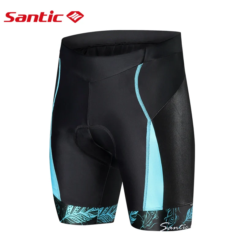 Santic Coolmax Женские Pro велосипедные шорты 4D с подкладкой, амортизирующая Подушка, противоударные MTB велосипедные шорты для езды на велосипеде, ciclismo mujer - Цвет: Blue