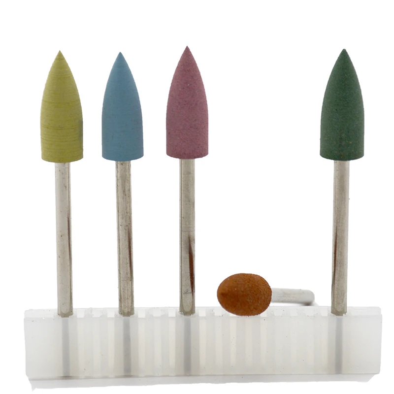 Nail Art Tools Nail Drill Bit 5PCS Rubber Silicone Nail Drill Bit Rotary Burr Mills Cutter for Manicure Accessories Foot Polishing Tool