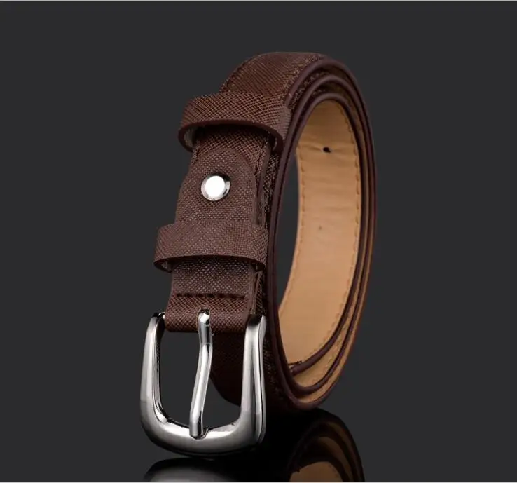 Коричневый 80 см детская мода из искусственной кожи ремни для мальчиков и девочек ребенок поясной ремень Пояс для джинсы брюки Регулируемая металлическая пряжка - Цвет: Коричневый