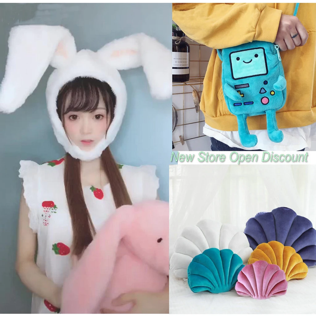 Xmas Girl Gift Cute Rabbit Ear Hat Funny Party Costume  Earflap Cap Head Warmer Photo Props Women Winter Cap