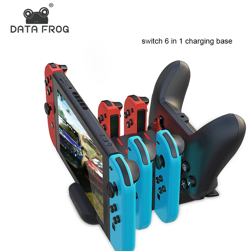 

Data Frog Charging Base Charger for Joy-Con Nintendo Switch Charging Grip Support Charging and Playing 6-in-1 Charger For Switch