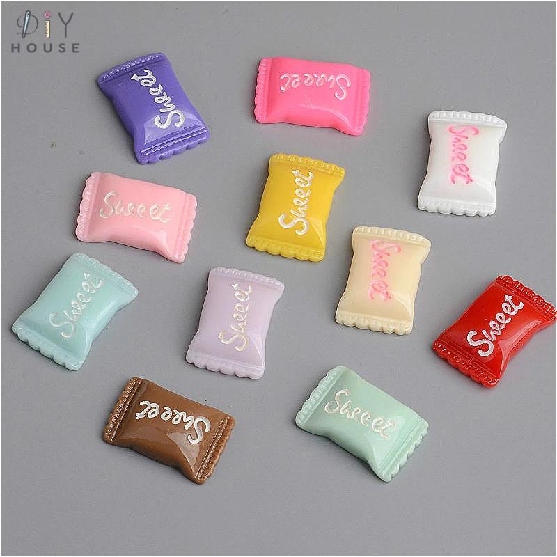 10/20/50Pc Cute Imitation Sweet Candy Flatback Planar Resin Color DIY Craft Supplies Hair Accessories Phone Shell Decor Material | Дом и сад