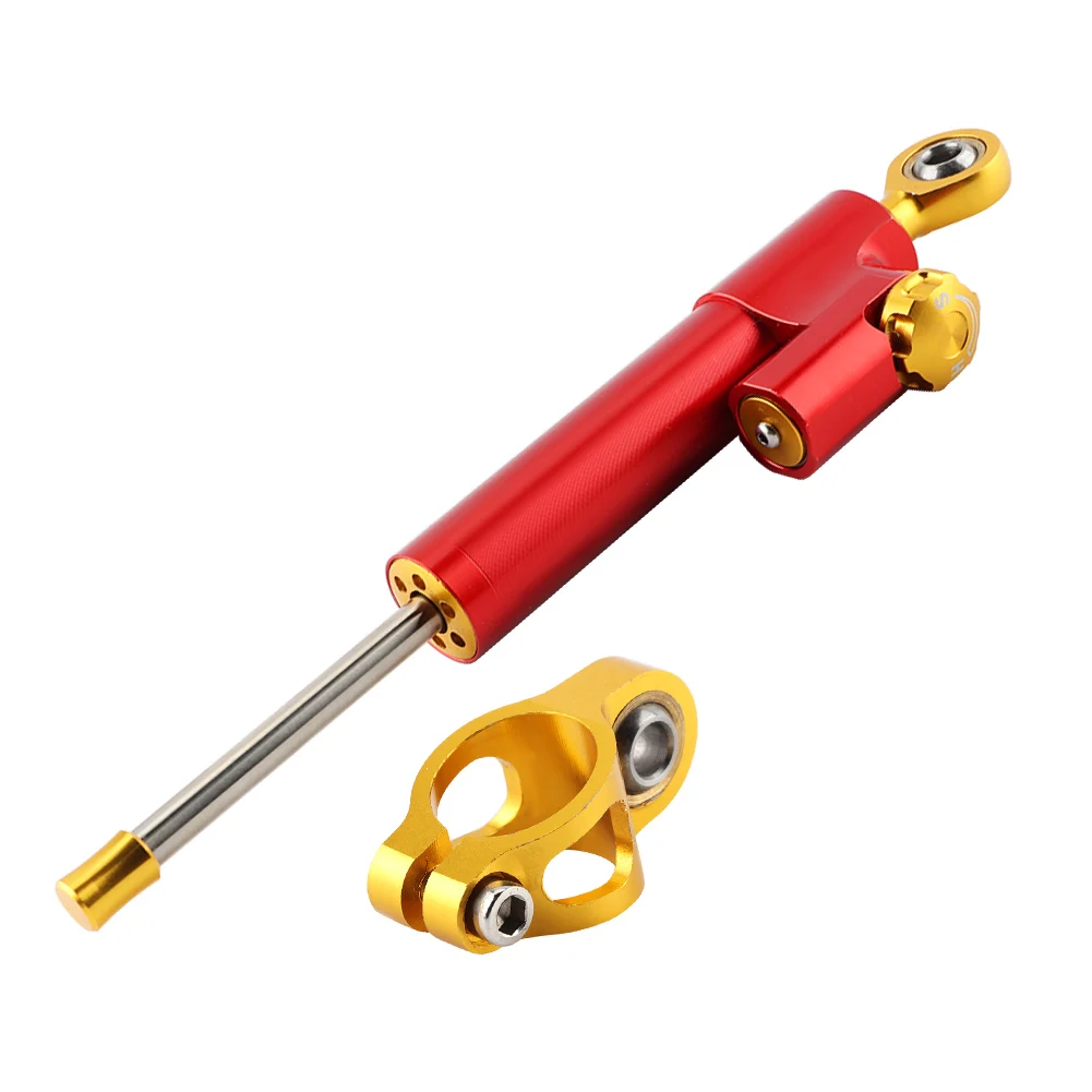 Красный Universal Motorcycle Handlebar Aluminum Alloy Steering Damper Stabilizer Safety Control fit for highemissions car sport car - Цвет: Красный