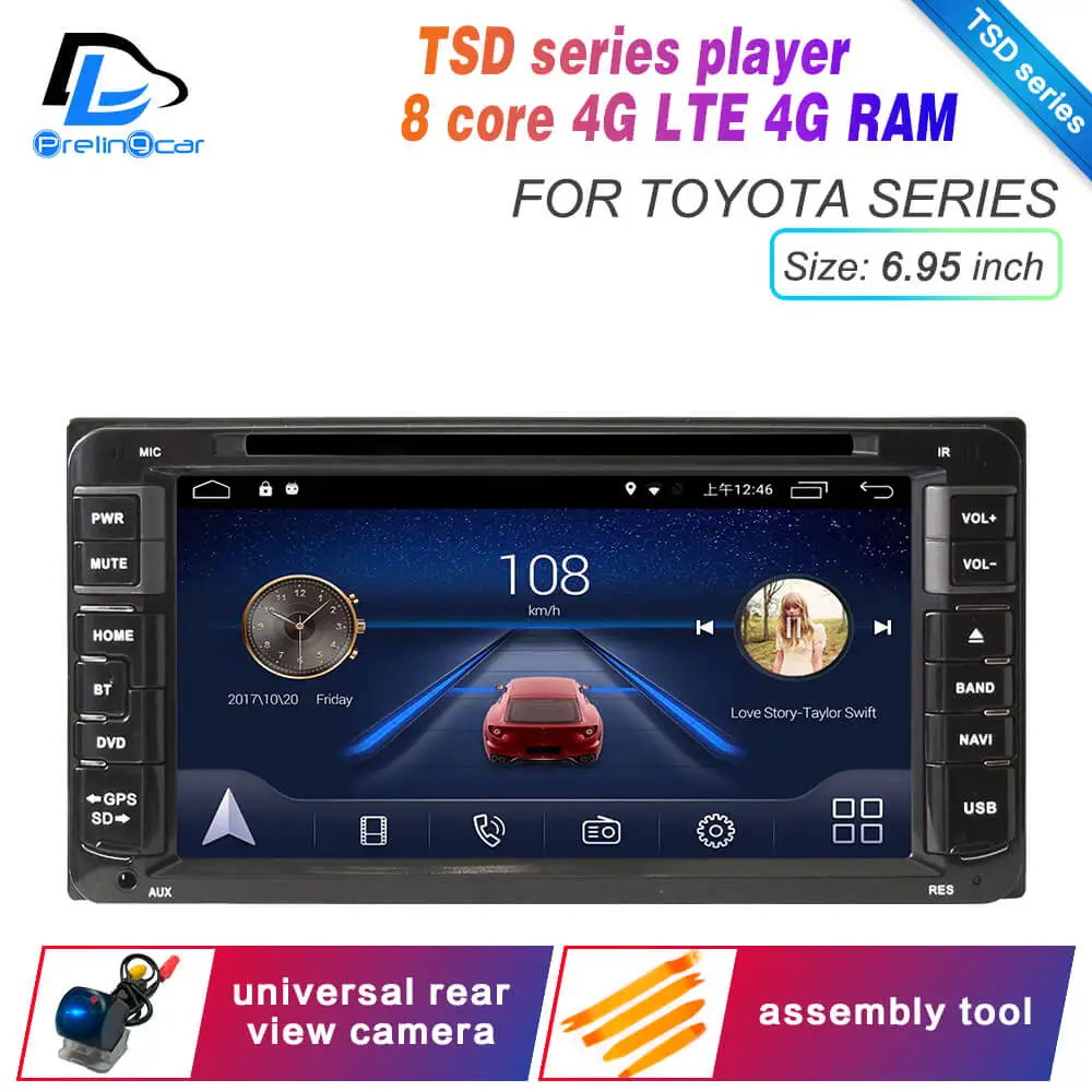 TSD 6.95inch TOYOTA Ips сенсорный экран DSP звук Android 9,0 2 DIN 4g Lte радио для TOYOTA универсальный RAV4 COROLLA gps dvd-плеер стерео навигация - Цвет: TSD 6.95inch TOYOTA
