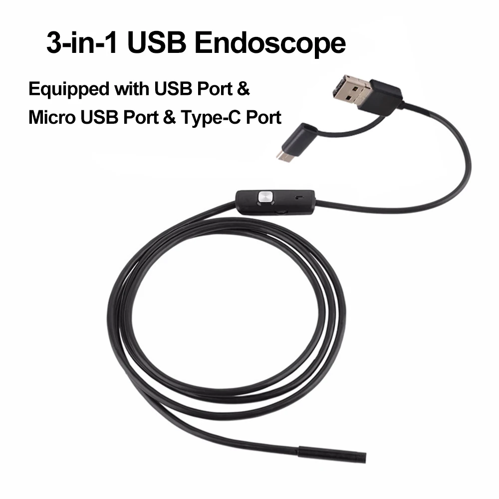 KKmoon 3-in-1 USB Borescope Industrial Endoscope Inspection Borescope Camera Waterproof Inspection Pipe For Android