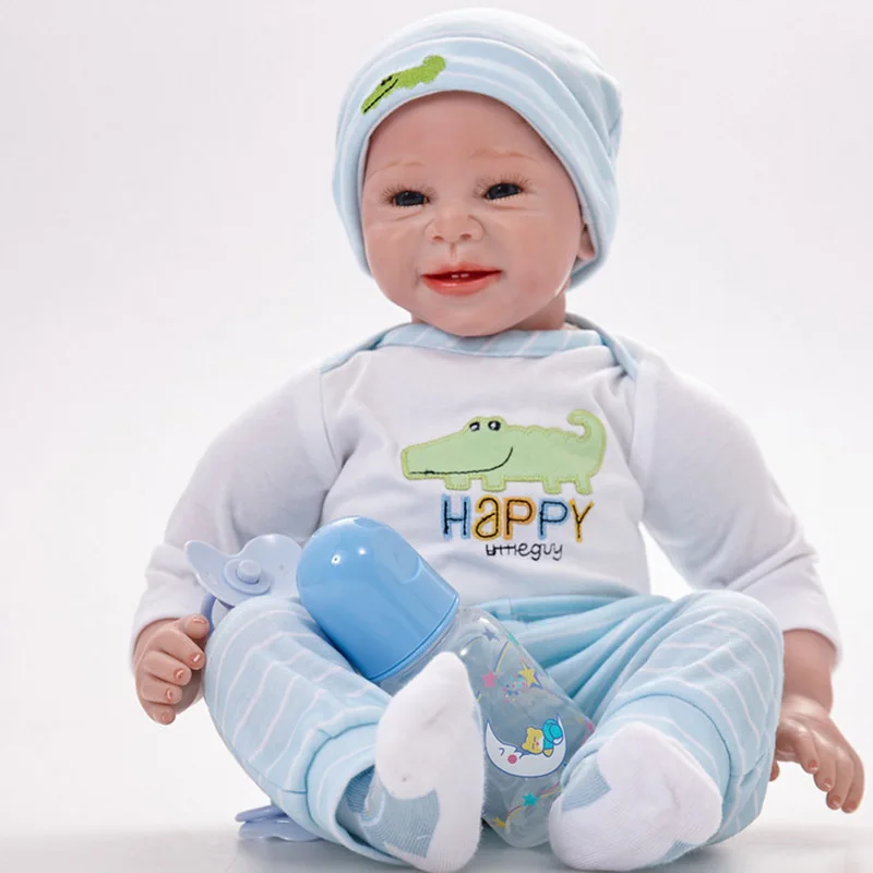 22 дюймов кукла игрушка Reborn Baby 55 см Силиконовая виниловая Реалистичная для новорожденных Реалистичная Милая Bonecas забавные игрушки для детей на день рождения