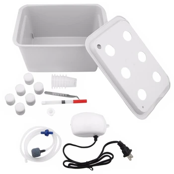 

Hot 6 Holes Plant Site Hydroponic System Indoor Garden Cabinet Box Grow Kit Bubble Garden Pots Planter Nursery Pot Us Plug
