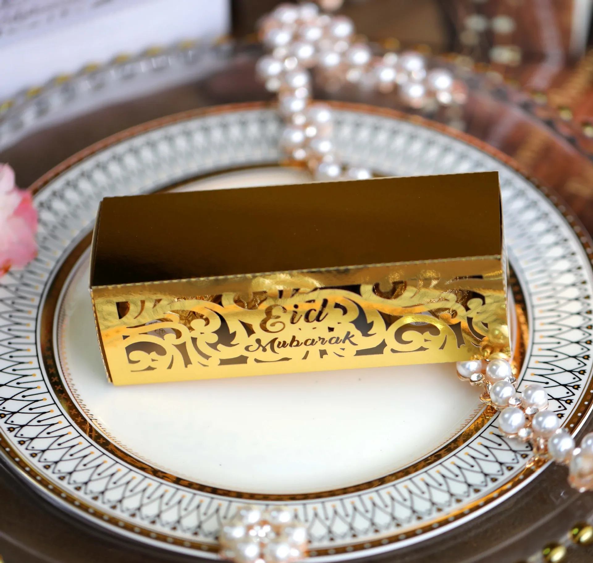 

50 шт./компл. Eid Mubarak коробка для конфет Eid Mubarak декор украшения для Рамадана для дома Ислам Мусульманские товары для вечеринок Kareem подарочная коробка