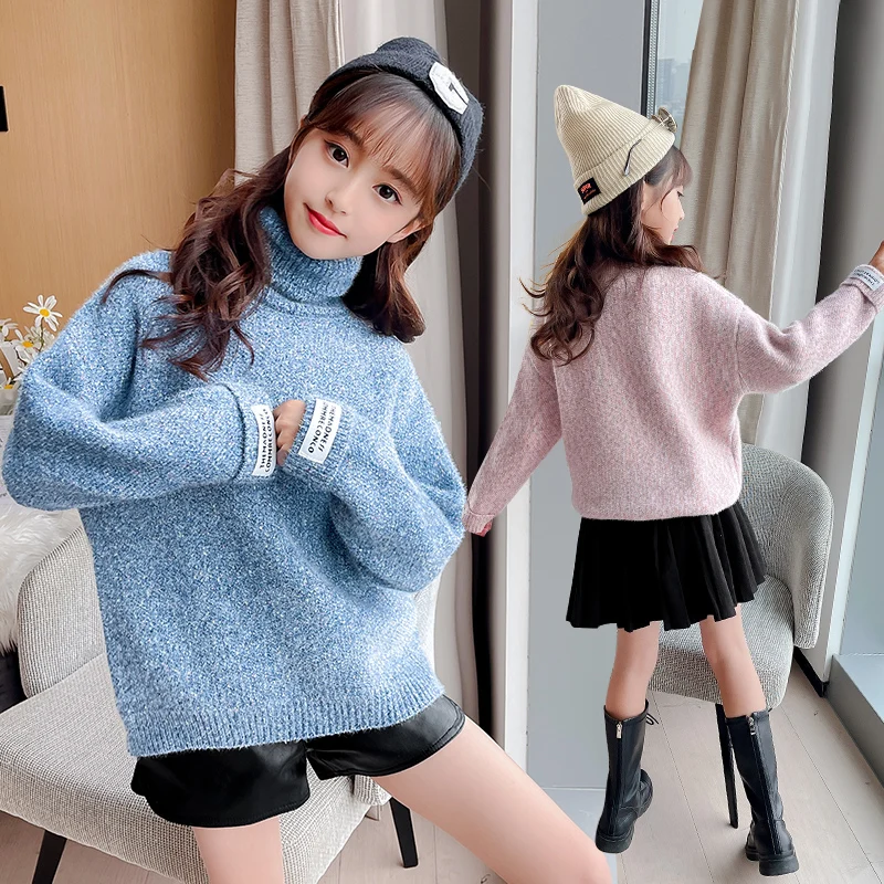 

Kids Boys Girls Sweaters Clothes Baby Toddler Warm Sweater Coats Children solid color Thicken Tops Wool Pullovers Clothing 4 6