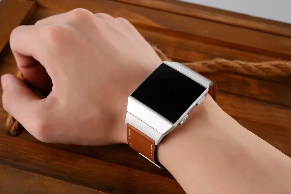 Роскошные Натуральная кожа часы ремешок для Fitbit ионной Смарт-часы браслет коровьей ремешок
