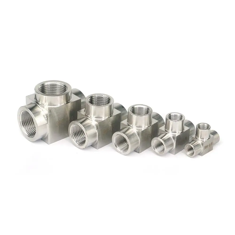 

1/8" 1/4" 3/8" 1/2" 3/4" 1" BSP M20x1.5 Female 304 Stainless Steel Equal Tee 3 Way Pipe Fitting Adapters 2.5 Mpa