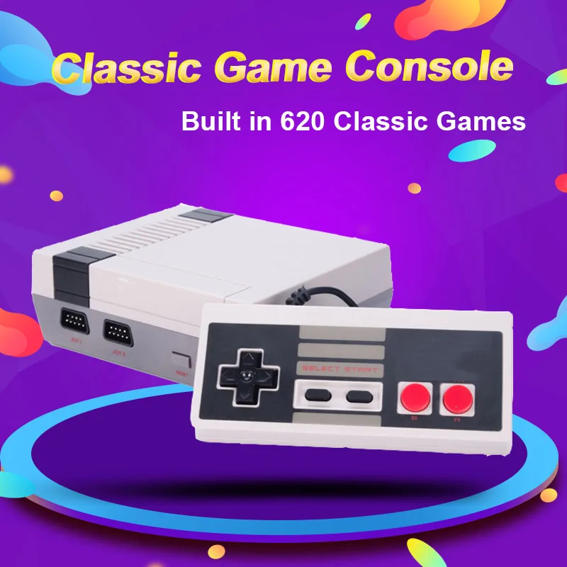 Mini TV Video Game Console, NES 8 Bit console, Built in 620 Retro Games