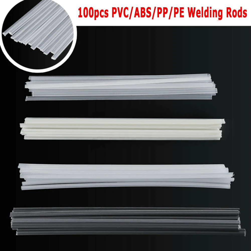 100pcs HDPE Plastic Welding Rods Flat Electrode Plastic Welding White 