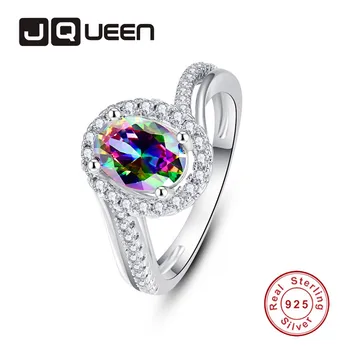 

JQUEEN New Fashion 1.2mm 22 Round Zircon Oval Cut Ring 925 Jewelry Pave Setting Crystal Jewelry Bijoux Femme