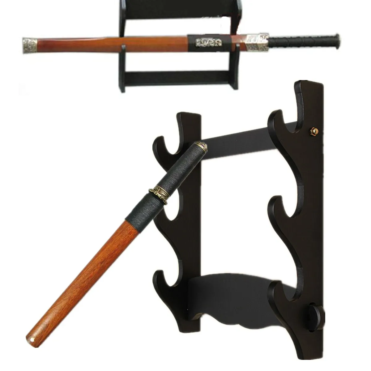 

3 Tier Sword Hook Wall Mount Samurai Sword Katana Holder Stand Hanger Bracket Rack Display for Katana Storage Holders Racks