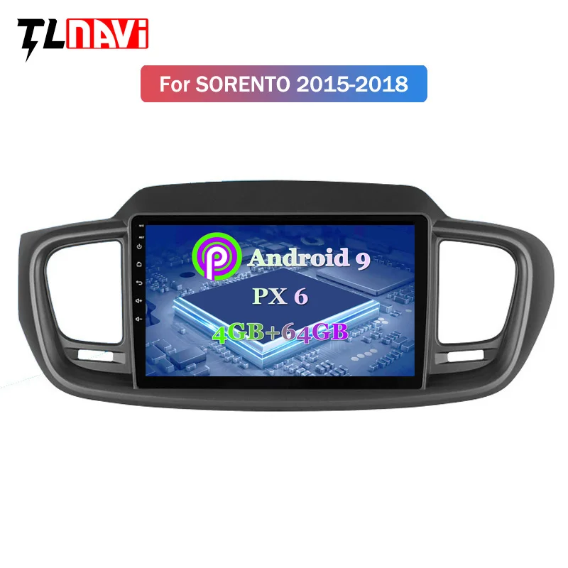Flash Deal 9 INCH PX6 4G+64G Android 9.0 Car DVD Player GPS Head unit For KIA SORENTO 2015-2018 audio radio stereo Navigation 1