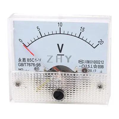 

85C1-V DC 0-20V Rectangle Analog Panel Volt Meter Voltmeter Gauge